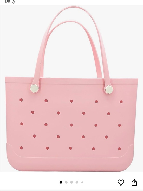 Amazon Handbags - Amazon Pink Perforated Hex Tote Bag